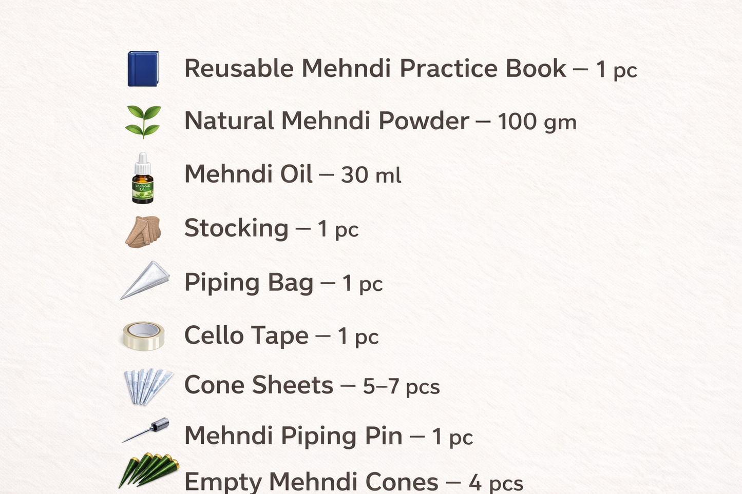 Practice Book with Heena Kit